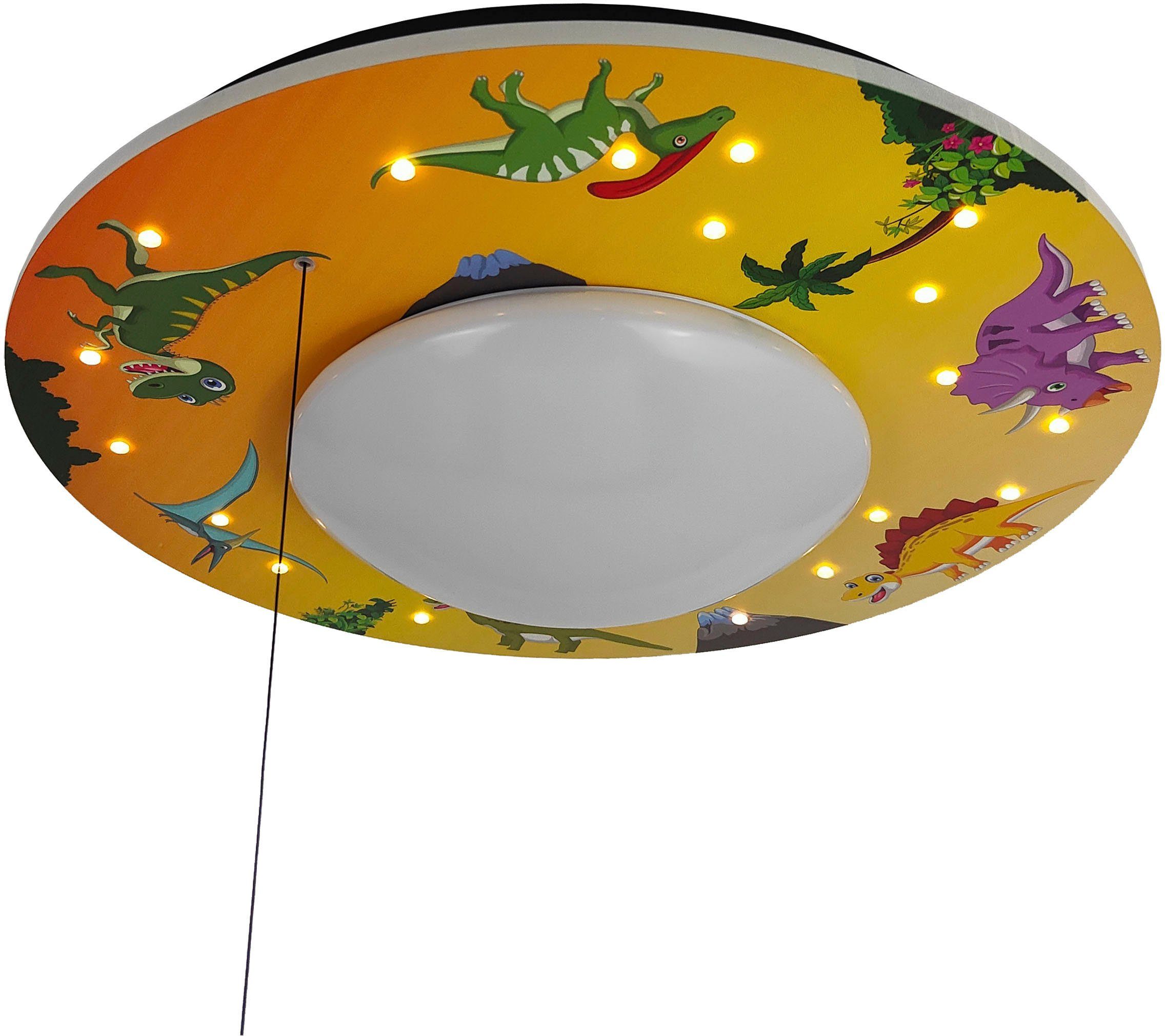 niermann Deckenleuchte Dinos, Kinderlampe, Kinderzimmer, Nachtlichtfunktion, hochwertiger Druck auf kompletter Oberfläche