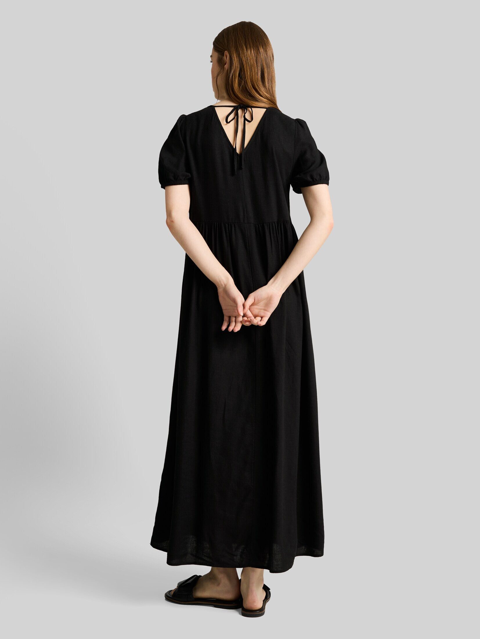 TOM TAILOR Denim Midikleid Kleider & Jumpsuits Midi-Kleid mit Leinenanteil