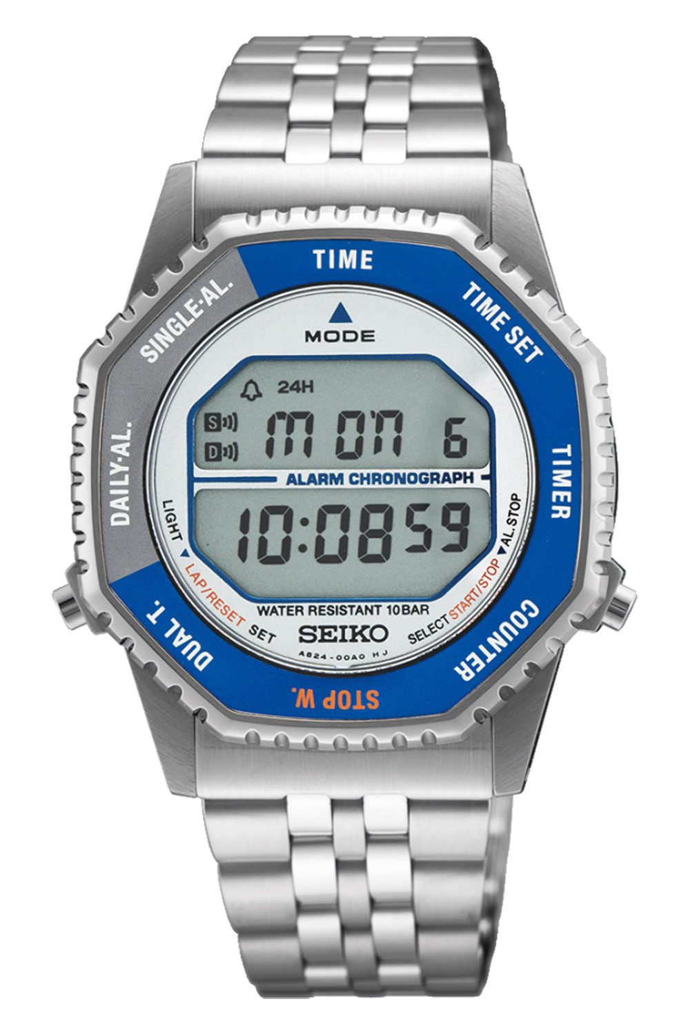 Seiko Digitaluhr Armbanduhr Digital-Chronograph Rotocall Blau/Grau