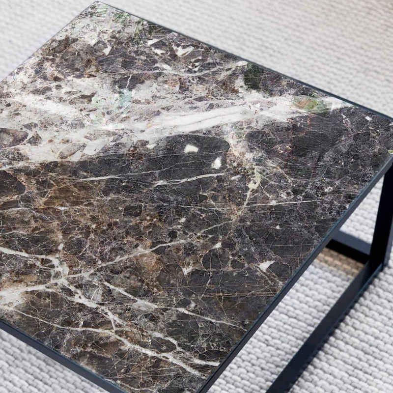 K&L Wall Art Arbeitsplatte »Glas Tischplatte Naturstein Beistelltisch Marmor schwarz Marmoroptik«