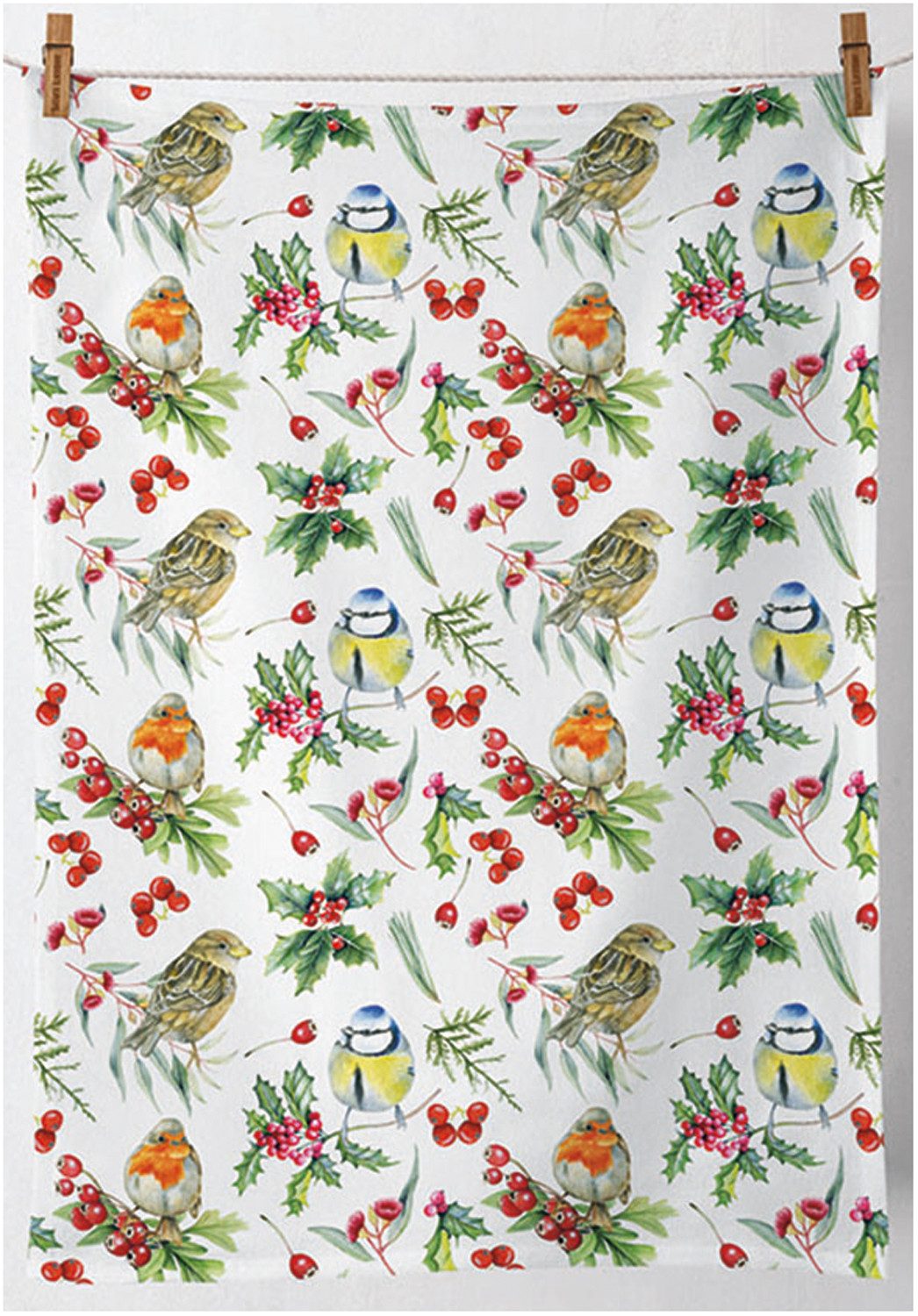 Ambiente® Geschirrtuch Birds in winter, (1-tlg., günstig online kaufen