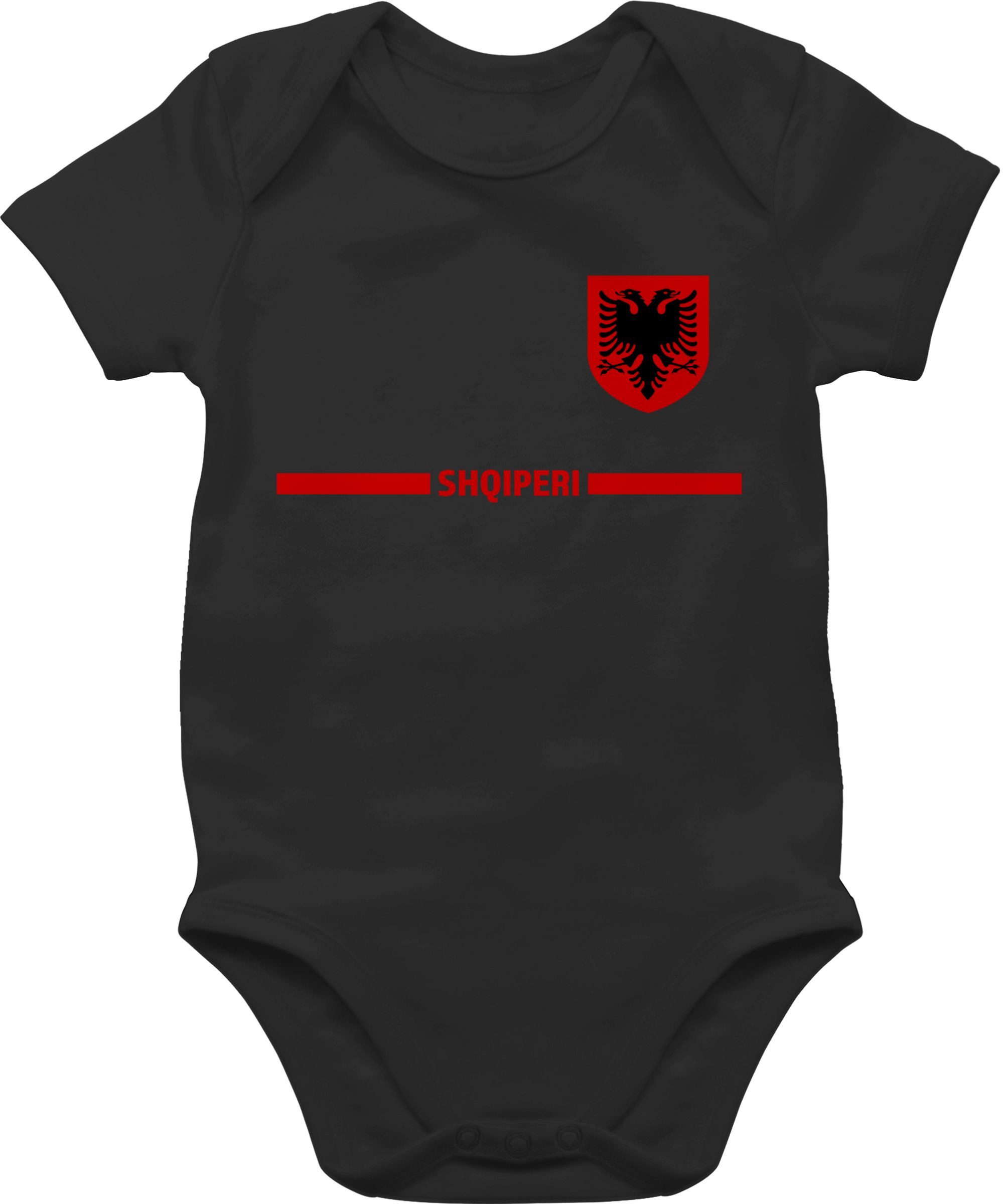 Shirtracer Shirtbody Albanien Trikot Wappen, Shqipëri mit Stolz, Albanisches Fan-Motiv 2026 Fussball WM Fanartikel Baby