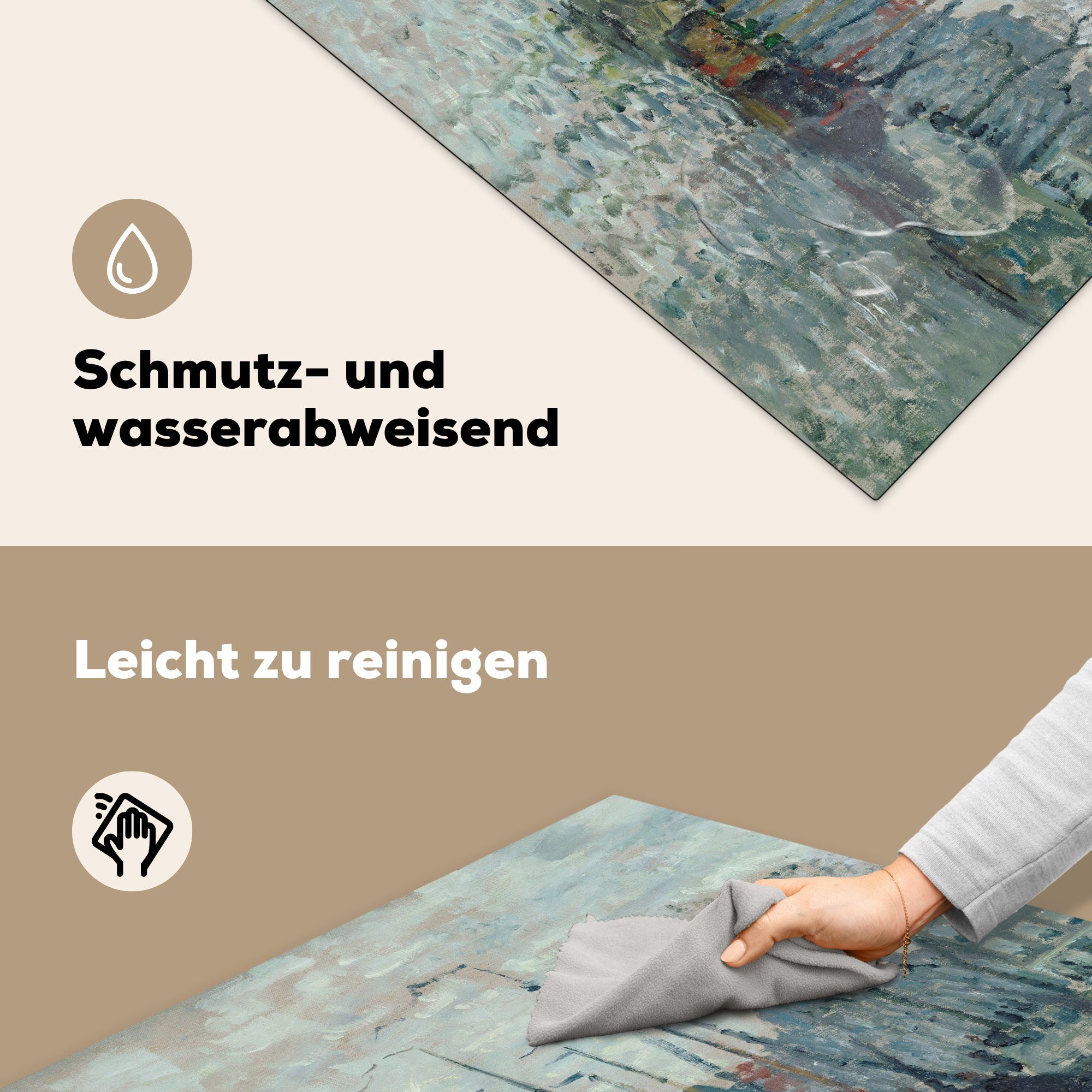 Deich 78x78 Herdblende-/Abdeckplatte Vinyl, tlg), der Zaandam küche MuchoWow Arbeitsplatte (1 Monet, cm, Ceranfeldabdeckung, für Claude -