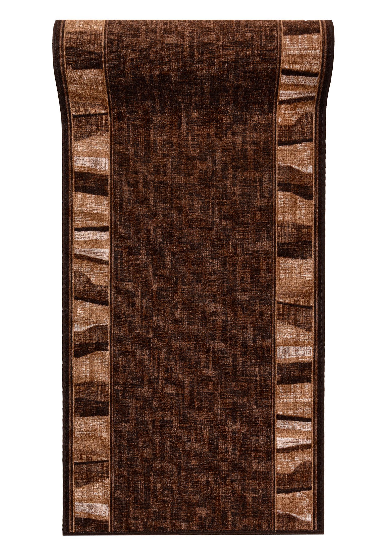 Mazovia Läufer Läufer Teppichläufer Brücke - Vorzimmer Küche - Braun, 80 x 100 cm, Kurzflor, Rutschfest, Meterware, Verschiedene Größen