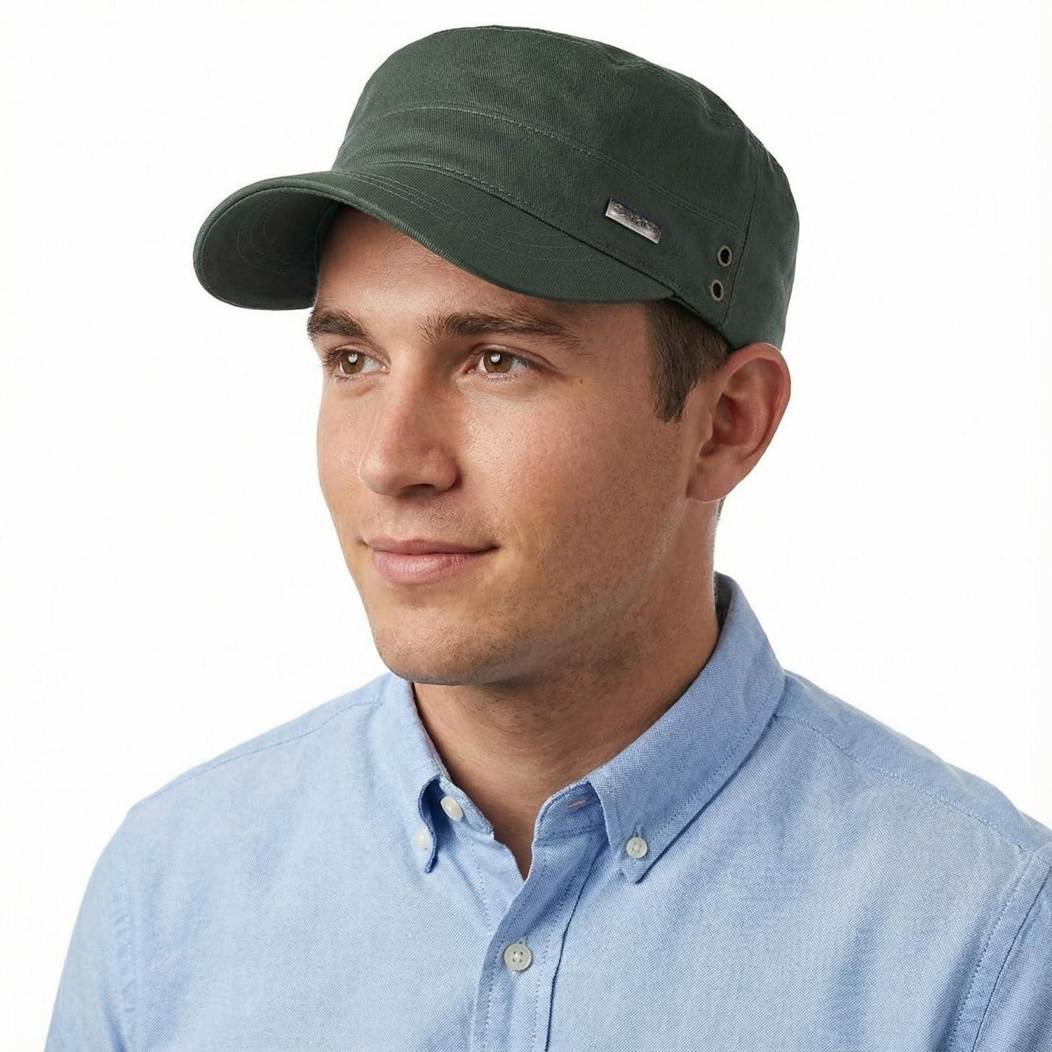 LuxusKollektion Army Cap Militärmütze Herren Army Cap Cadet Hut Baumwolle 56-60 Grün