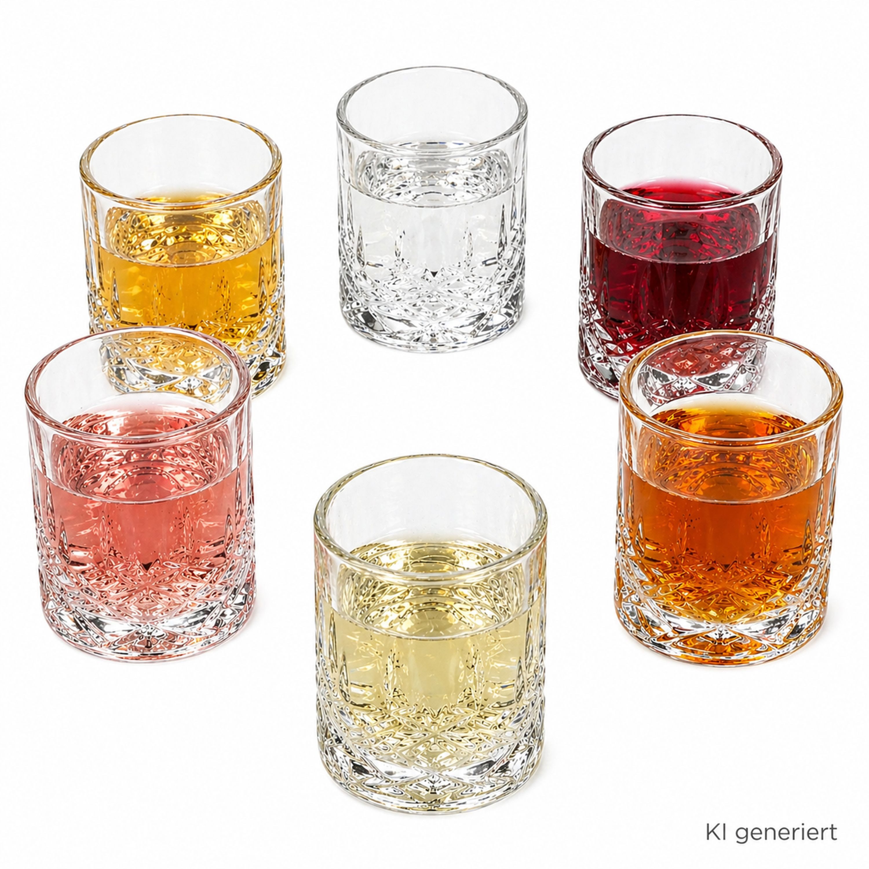 MamboCat Schnapsglas 6er Set Shot Schnapsgläser 2cl 4cl Relief Glas Stamper Bar Pinnchen, Glas