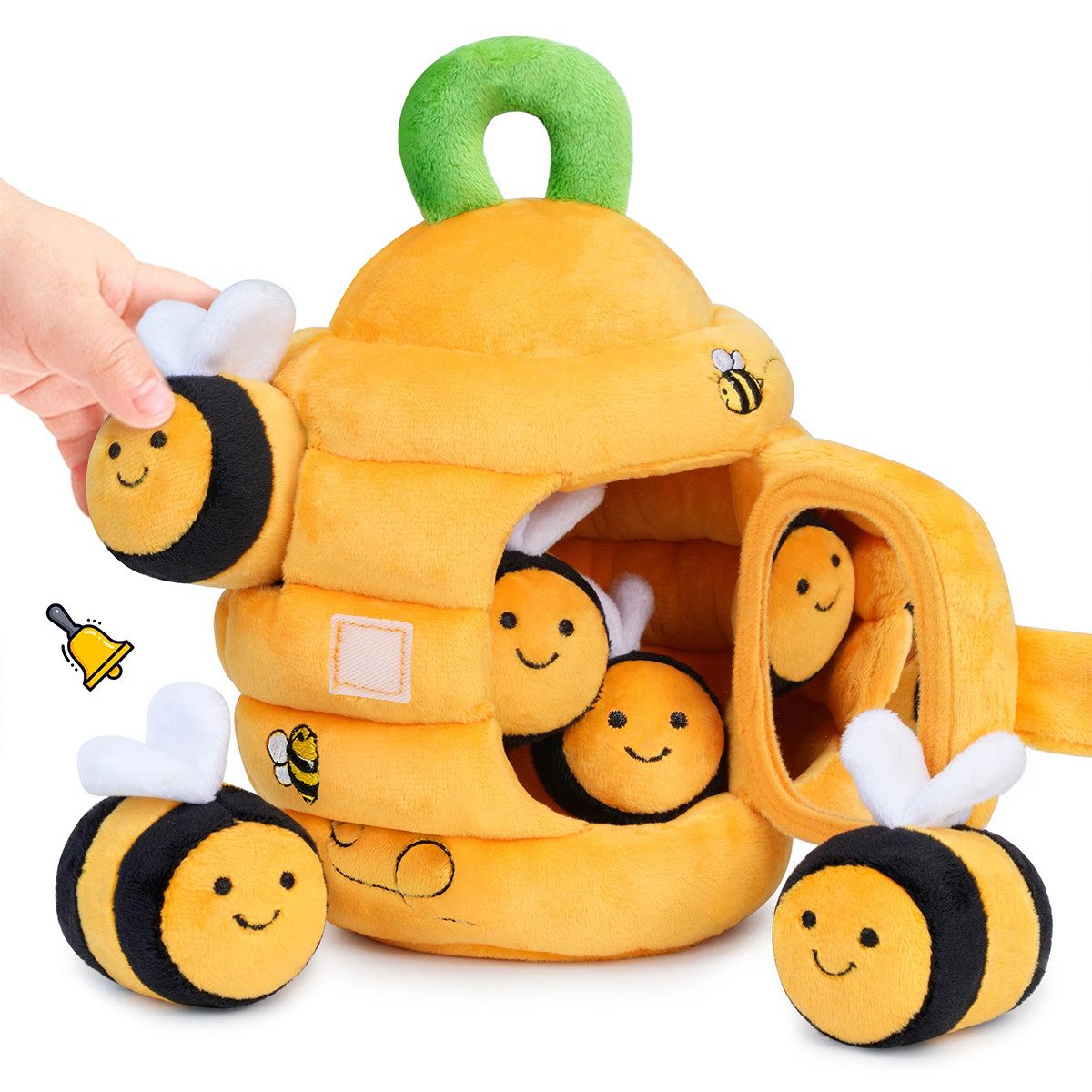 Novzep Lernspielzeug Plüschtier, Kinderspielzeug Bienenstock, Lernspielzeug zum Thema Honig