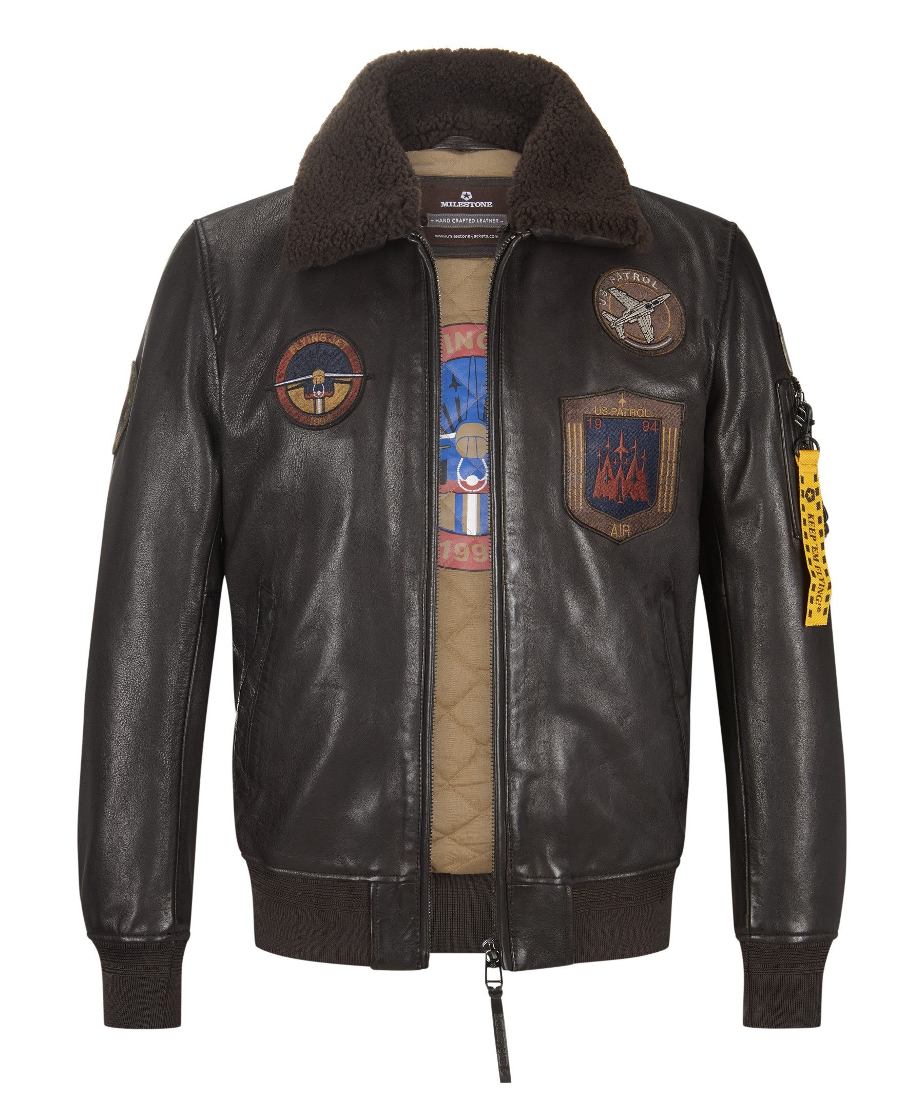Milestone Pilotenjacke MSMaverick Fliegerjacke Retro-Vintage im Aviator Blo günstig online kaufen