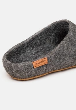 Magicfelt Filz Pantoffel Pantoffeln - Aus 100% reiner Steinschafwolle, Mit Ledersohle