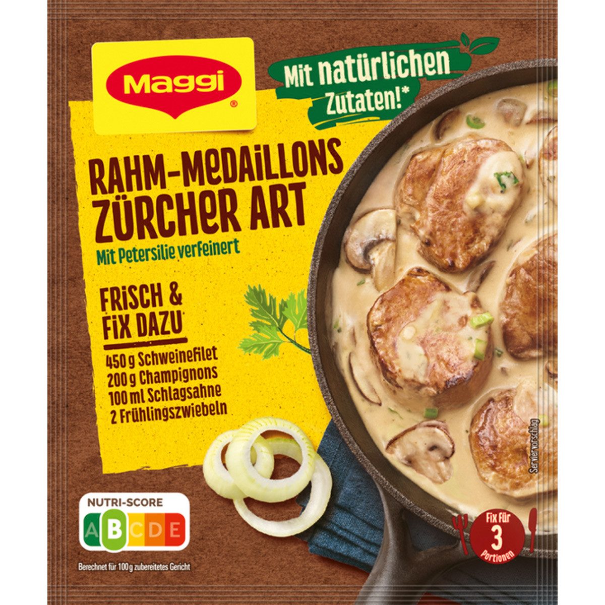 MAGGI Saucen, Maggi Fix für Rahm Medaillons Zürcher Art mit Petersilie 37g