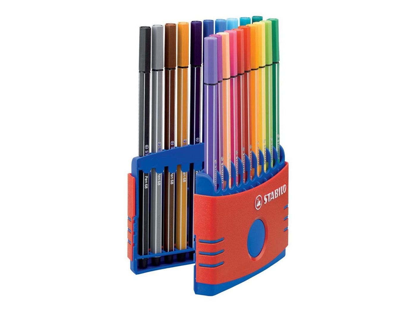 Thumbnail - STABILO Faserstift STABILO Pen 68 Filzstift - 1 mm - 20er ColorParade - rot + blau
