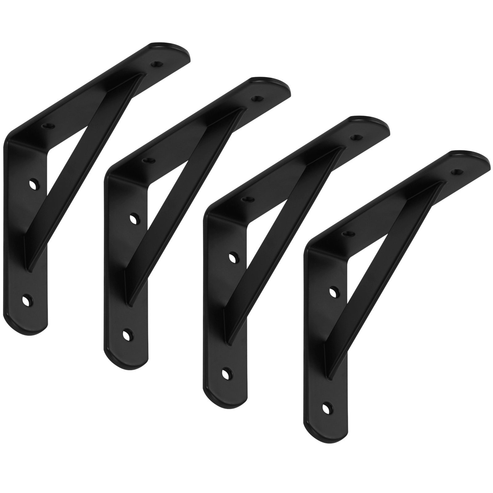 SO-TECH® Wandregalhalter Schwerlast-Konsole Regalkonsole BLACKLINE I schwarz, Spar-Set 4-tlg., Tragkraft bis zu 200 kg / Paar - 15 x 12,5 x 3 x 0,4 cm