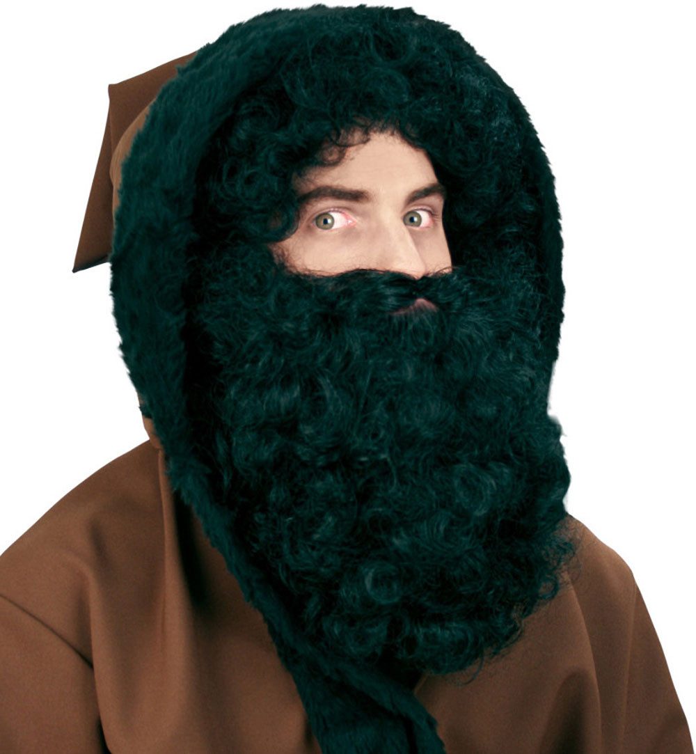 Kostüm-Perücke Knecht Ruprecht Perücke mit Bart Schwarz Nikolaus