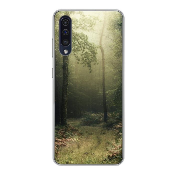 MuchoWow Handyhülle Dunkelheit - Wald - Bäume Handyhülle Samsung Galaxy A30s Smartphone-Bumper Print Handy