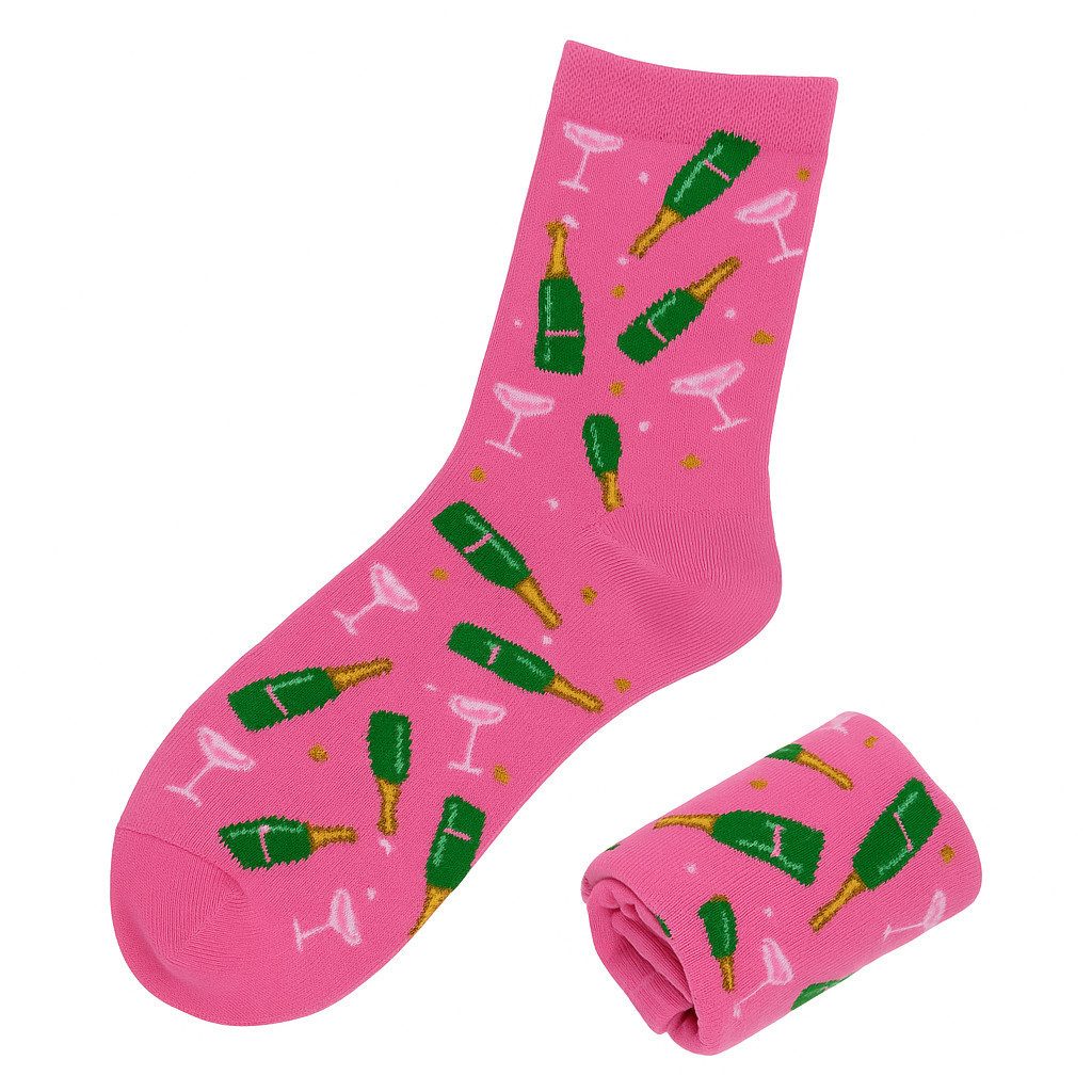 what the shop Freizeitsocken Prosecco Socken – Einheitsgröße, in Metall-Dose, witzige Geschenkidee (1-Paar) Stylisch, witzig & perfekt zum Verschenken