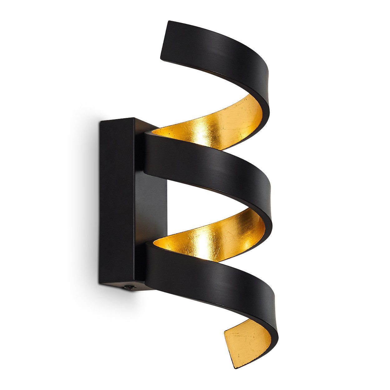 hofstein Wandleuchte »Delia« LED Wandlampe aus Metall in Schwarz/Gold, 3000 günstig online kaufen