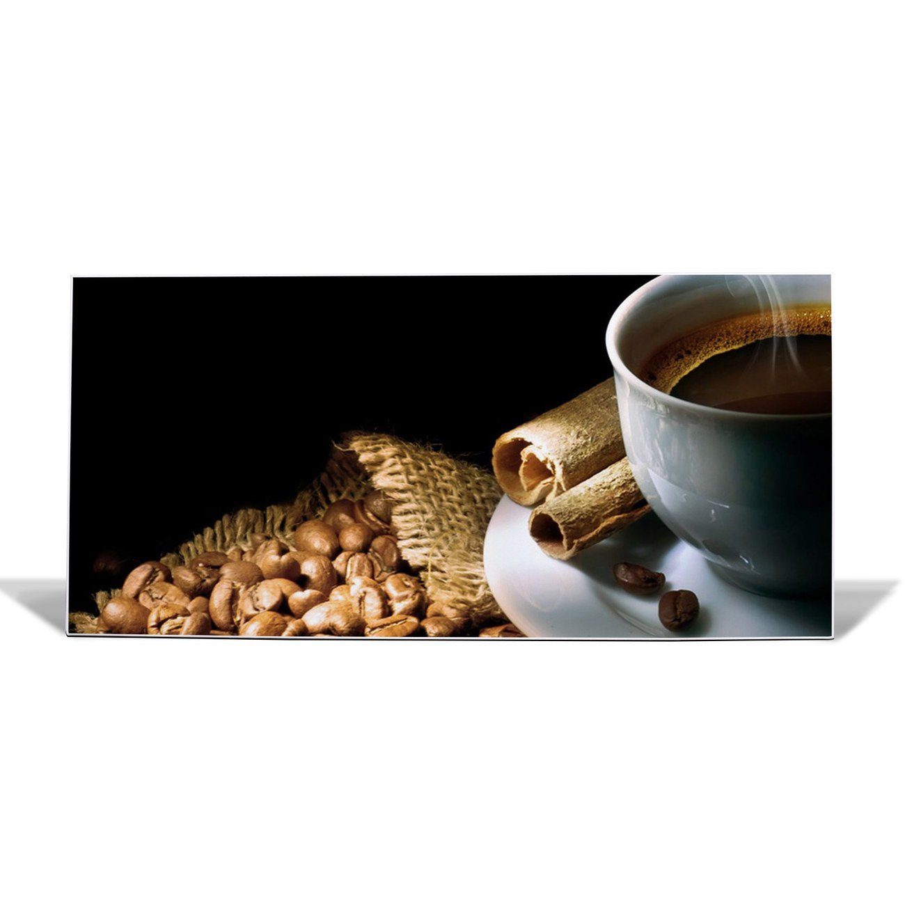 banjado Wandtafel Stahl Hot Coffee, weiß 4 Magnete, (inkl. Stahlmagnettafel)