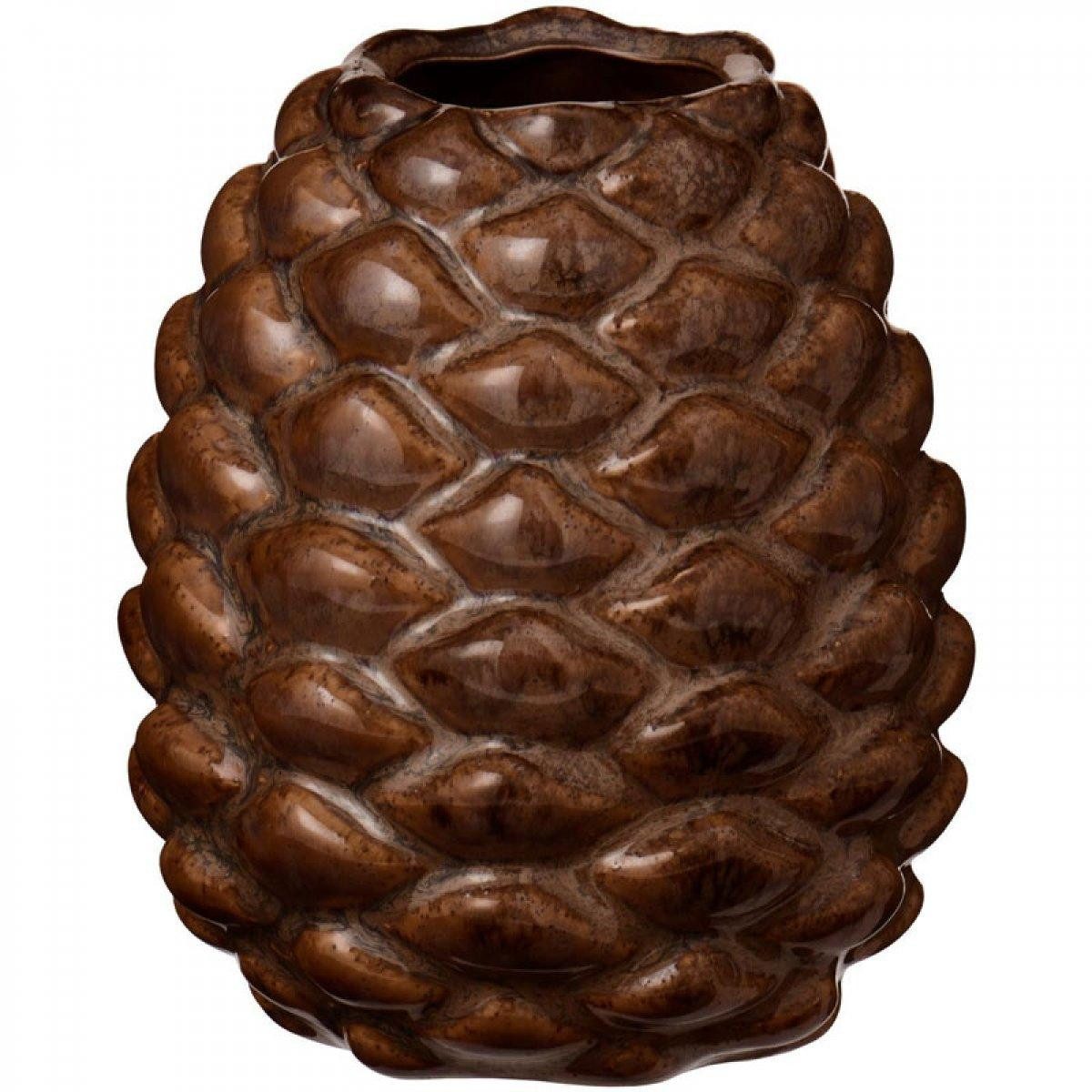 Ib Laursen Dekovase Ib Laursen Blumenvase Tannenzapfen Zapfen Braun