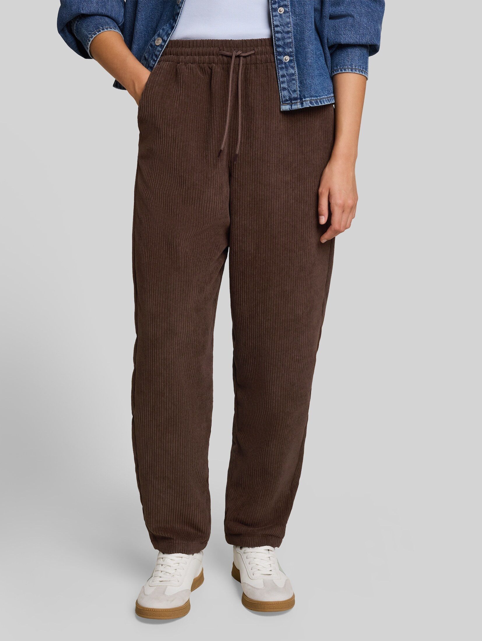 TOM TAILOR Denim Stoffhose Hosen & Chino Barrel Cordhose mit Kordelzug