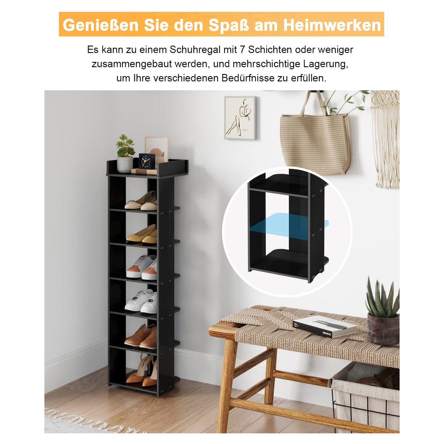 NAIMP Schuhregal Verstellbare Ablage Schuhregal Schmal günstig online kaufen