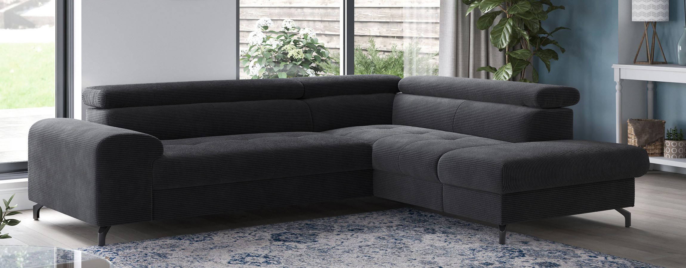 COTTA Ecksofa Aura L-Form, B: 260 cm, mit Bettfunktion, Bettkasten & Kopfteilverstellung
