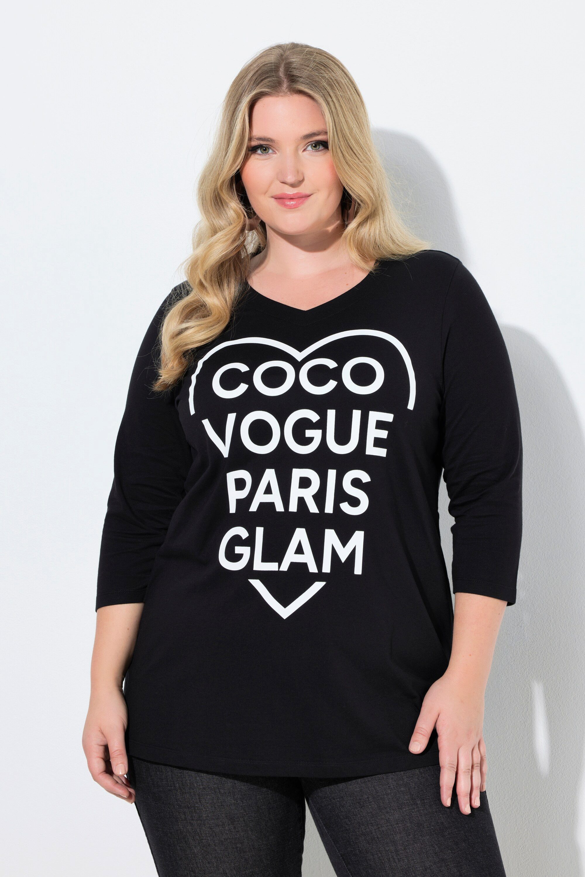 MIAMODA T-Shirt T-Shirt A-Linie Coco-Herz Motiv 3/4-Ärmel günstig online kaufen