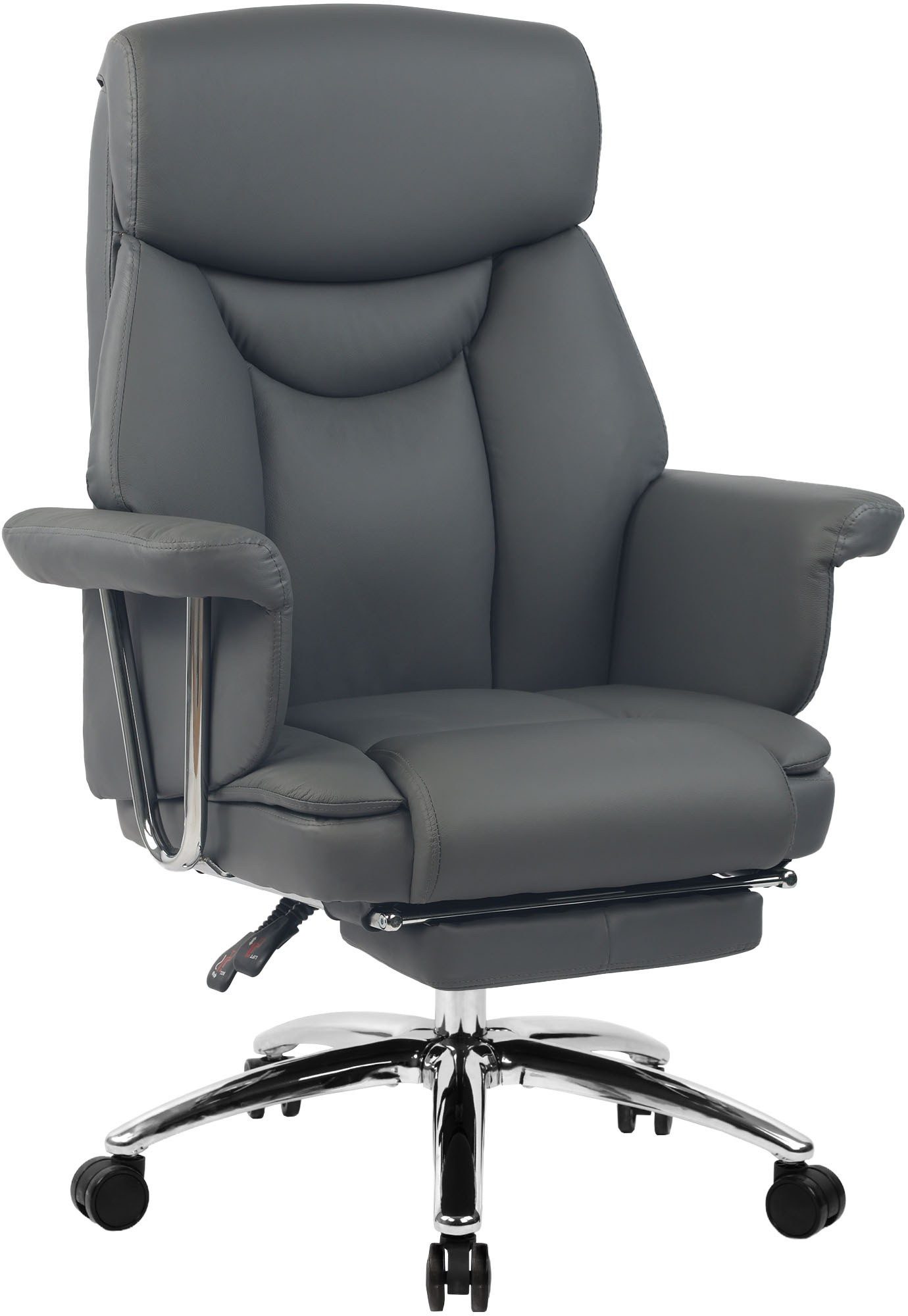 CLP Schreibtischstuhl Dahra (1er, 1 St), Lederbezug, Fußablage, höhenverstellbar