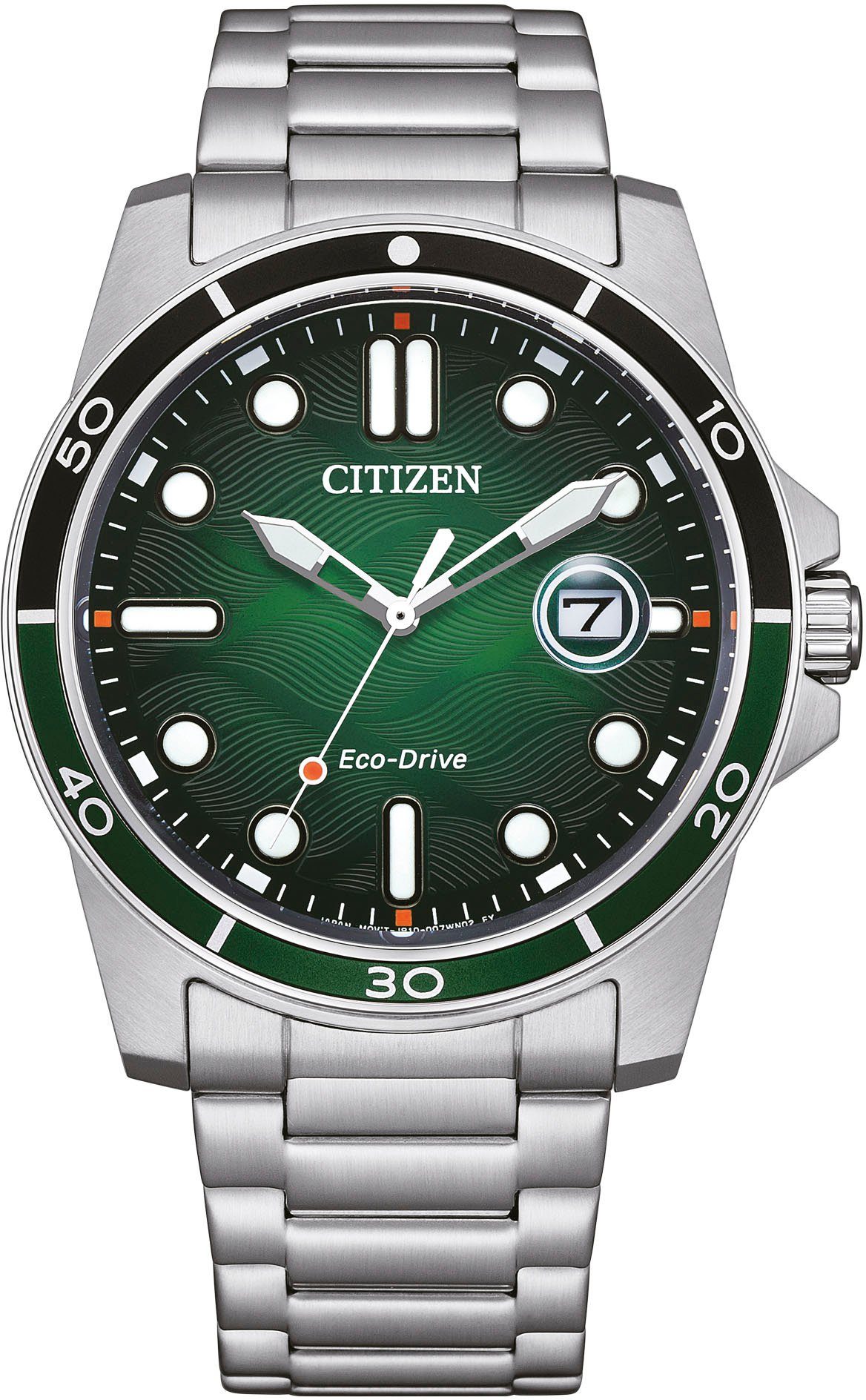 Citizen Solaruhr AW1811-82X, Armbanduhr, Herrenuhr, Edelstahlarmband, bis 10 bar wasserdicht, Datum