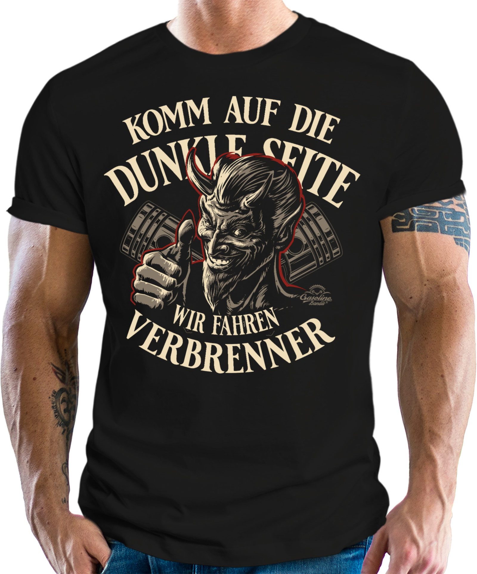 GASOLINE BANDIT® T-Shirt für US-Cars Classic Oldtimer Fans - Wir fahren Verbrenner