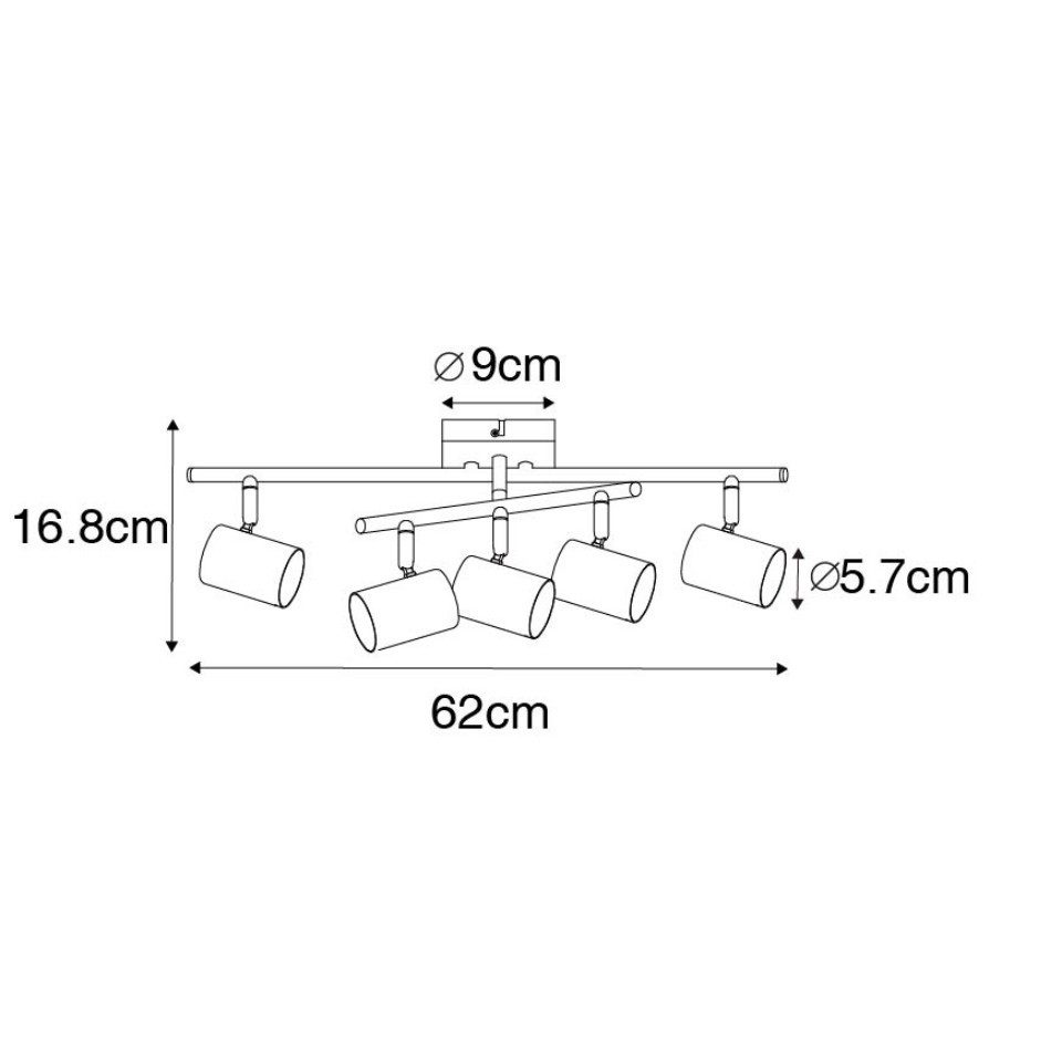 Qazqa LED Aufbaustrahler Jeana, ohne Leuchtmittel, Warmweiß, QAZQA Aufbau­spot, gu10, Schwarz, Stahl, Modern