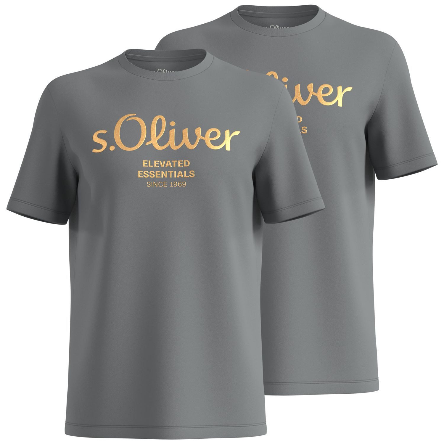 s.Oliver T-Shirt mit Metallic-Logo-Aufdruck im 2er günstig online kaufen