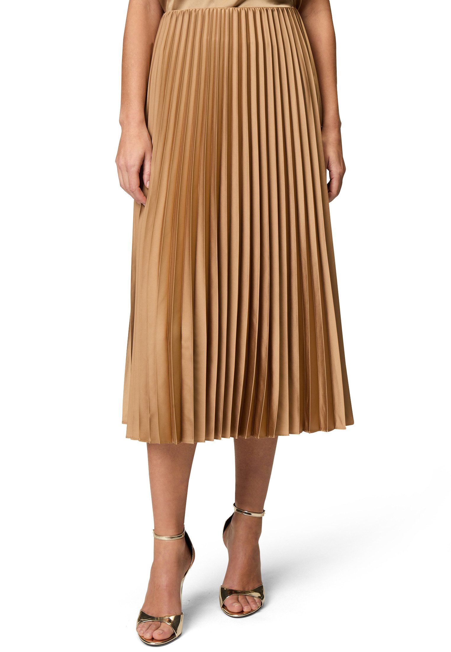Midirock zero Satin-Rock Midi mit Plisseefalten