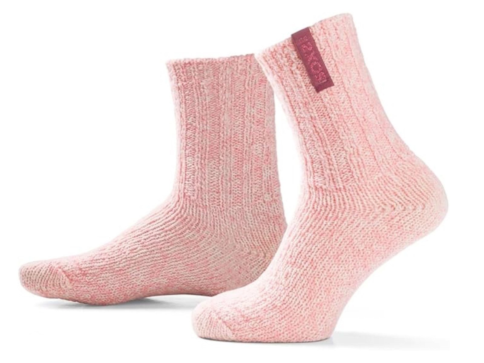 Socken Damen SOXS.Co JAZZY PINK Schafwolle Wadensocken