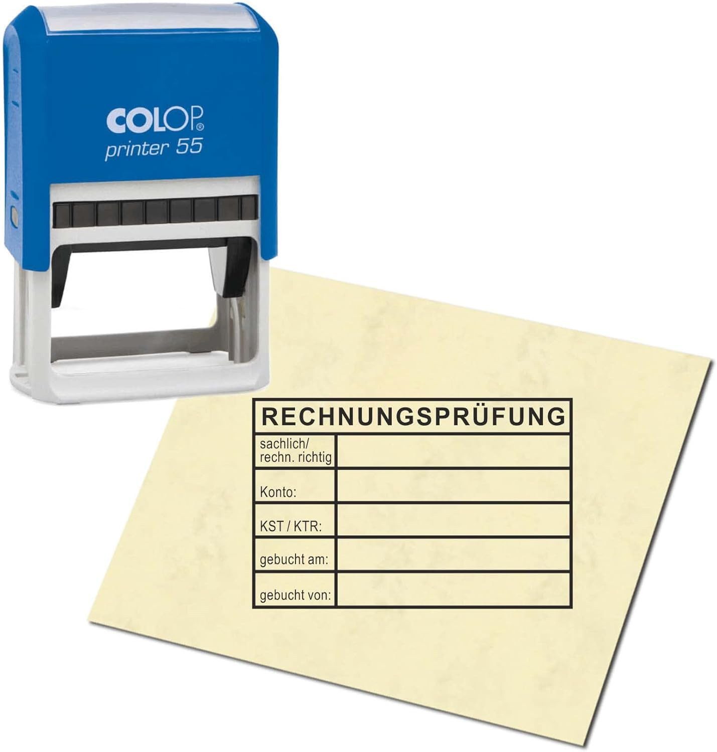 Dekolando Stempel Stempel Kontierungsstempel - Rechnungsprüfung - Buchhaltung, Automatikstempel in Blau