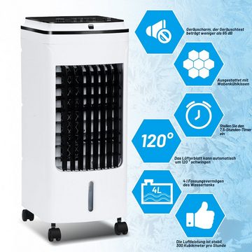 Bettizia Luftbefeuchter Klimagerät 70W Luftkühler 4in1 Fernbedienung Touchscreen 3 Stufen