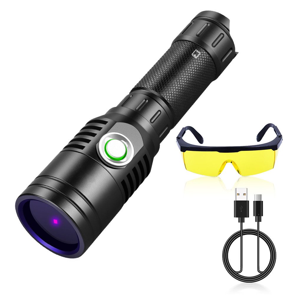 LED Taschenlampe 365nm UV-Taschenlampe, Mini-Handgefilterte LED-Taschenlampe, 2 Modi