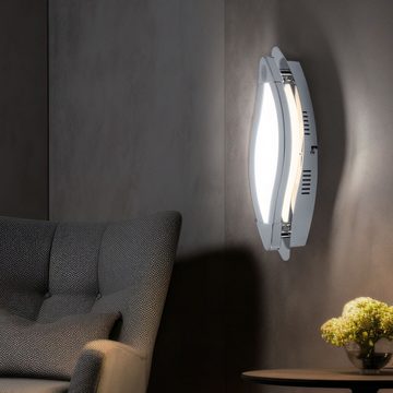 etc-shop LED Wandleuchte, LED-Leuchtmittel fest verbaut, Warmweiß, Wandleuchte Chrom Modern Wohnzimmerleuchte Wand LED Wandlampe