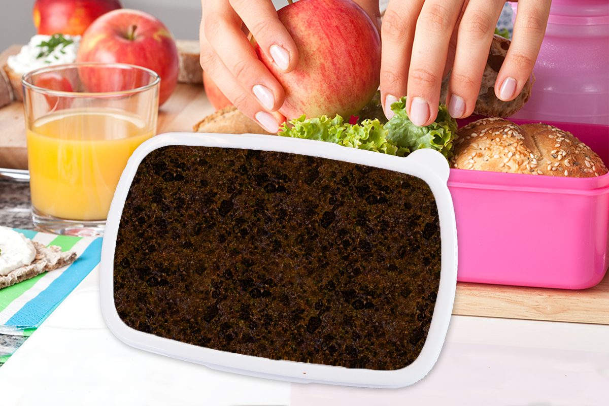 Muster, Snackbox, - Mädchen, - - Lunchbox (2-tlg), Kinder, Rost Kunststoff, Brotdose Erwachsene, für Kunststoff MuchoWow Granit rosa Brotbox Gold