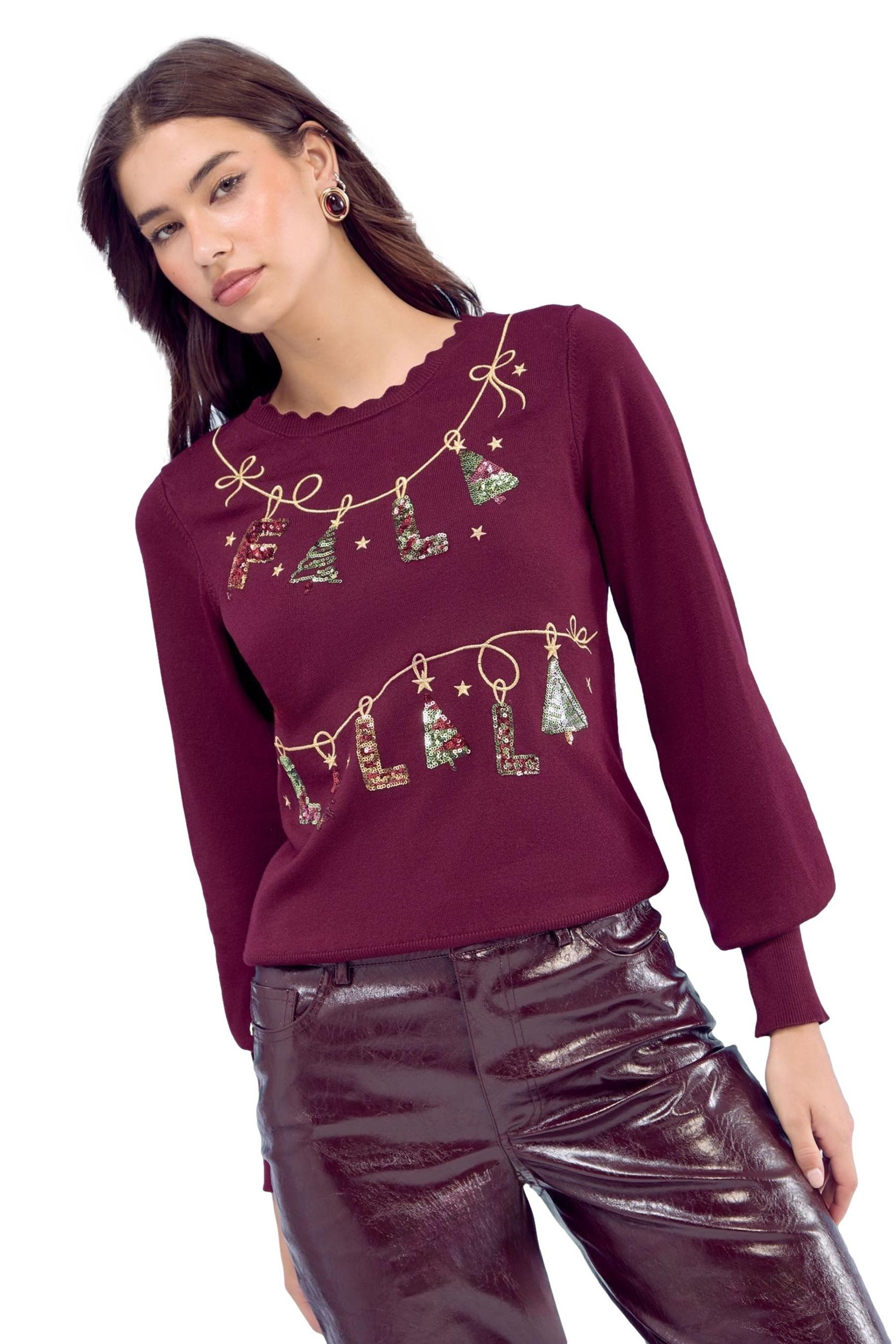 Rundhalspullover Lipsy Weihnachten Feinstrickpullover, Regular