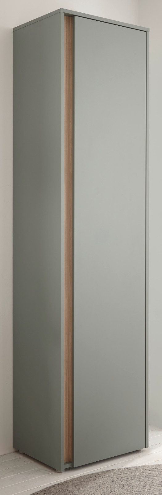 Furn.Design Schuhschrank Center (Großer Flurschrank in Salbei Grün mit Eiche, 50 x 200 cm) mit 10 Fächern