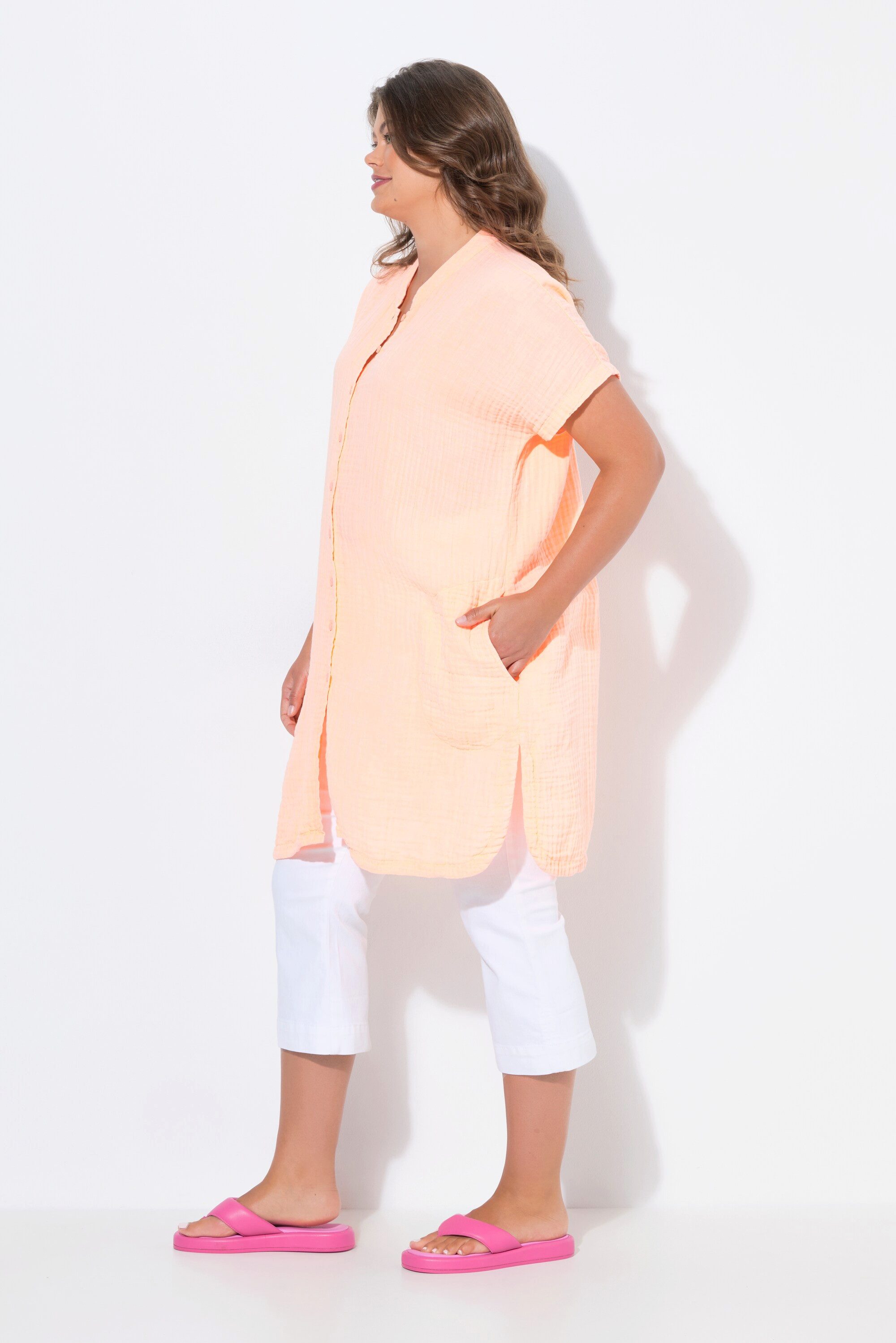 Laurasøn Hemdbluse Musselin-Hemdbluse 1/2-Arm