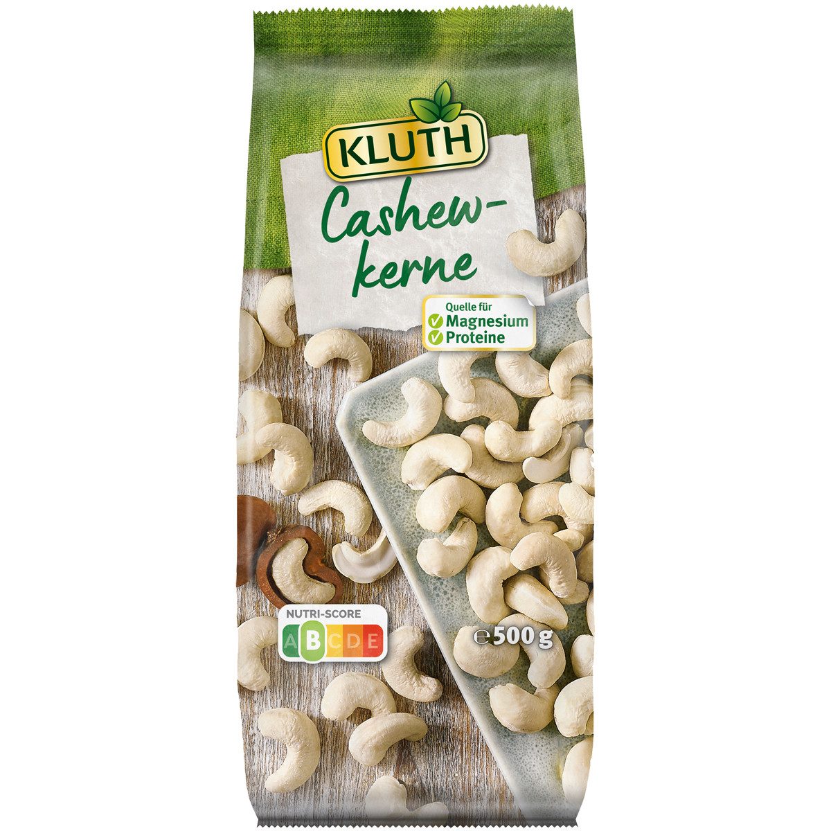 KLUTH Knabberei, Kluth Cashewkerne Premium Snack mild reich an Proteinen 500g