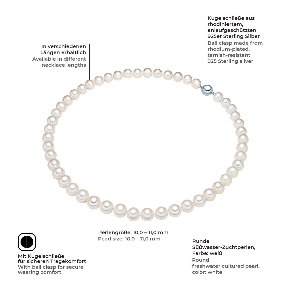 Valero Pearls Silberkette silber, mit Süßwasser-Zuchtperle günstig online kaufen