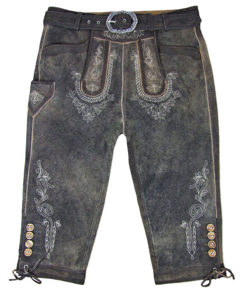 Trachtenlederhose Lekra Kniebund Lederhose Volmar - Wood