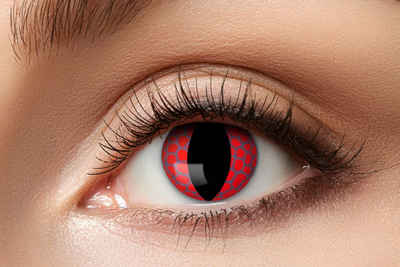 Eyecatcher Farblinsen Red Dragon Kontaktlinsen. Rote Drachen Motivlinsen