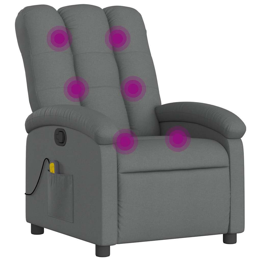 vidaXL Sessel Massagesessel Dunkelgrau Stoff (1-St)