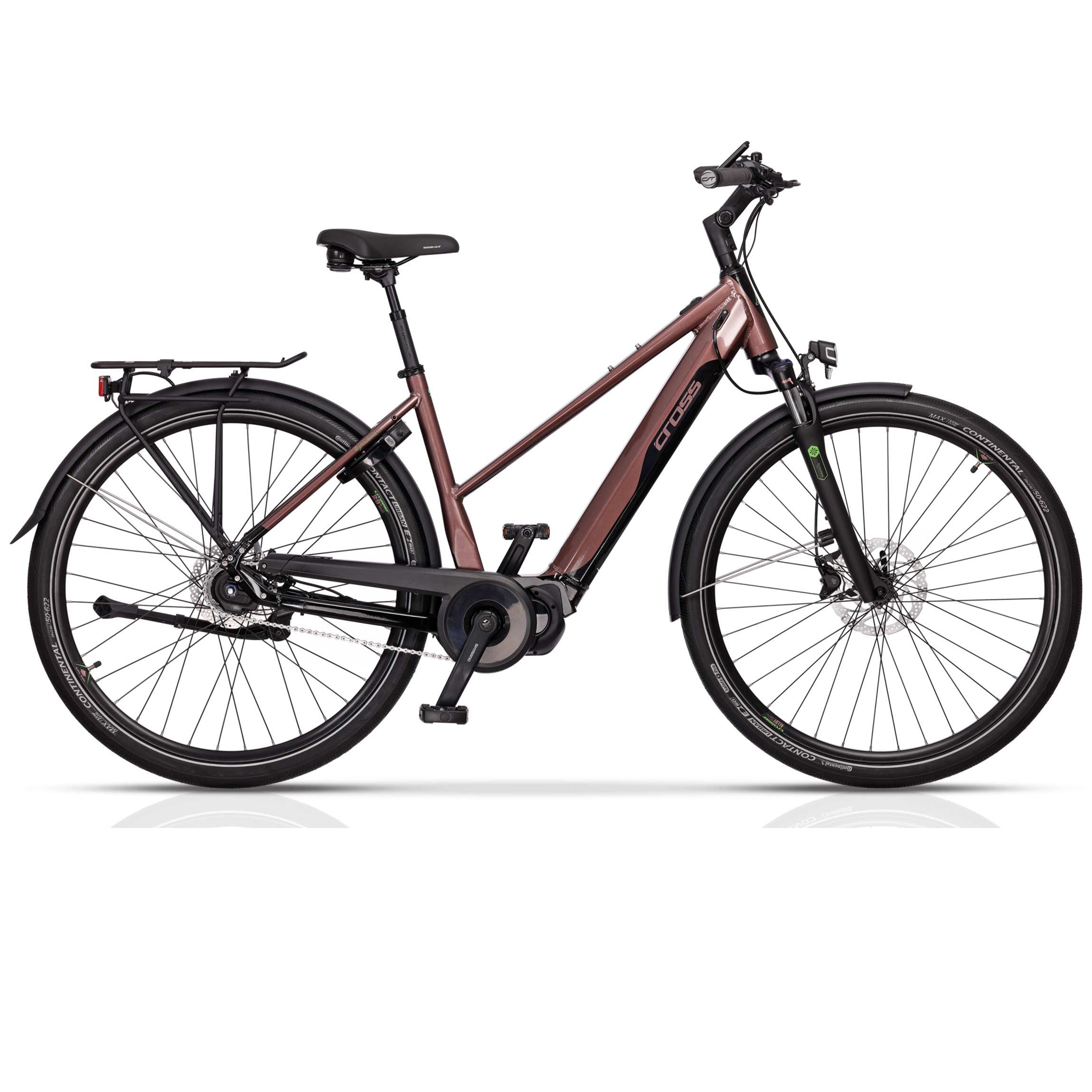 Airtracks E-Bike Cityrad 28" Damen E-Bike City Bike Fahrrad e-TOURING 11.7 SHIMANO STEPS E-6100, 5 Gang SHIMANO NEXUS INTER 5 Schaltwerk, Nabenschaltung, Mittelmotor, 504 Wh, Damen Fahrrad - 48cm 53cm