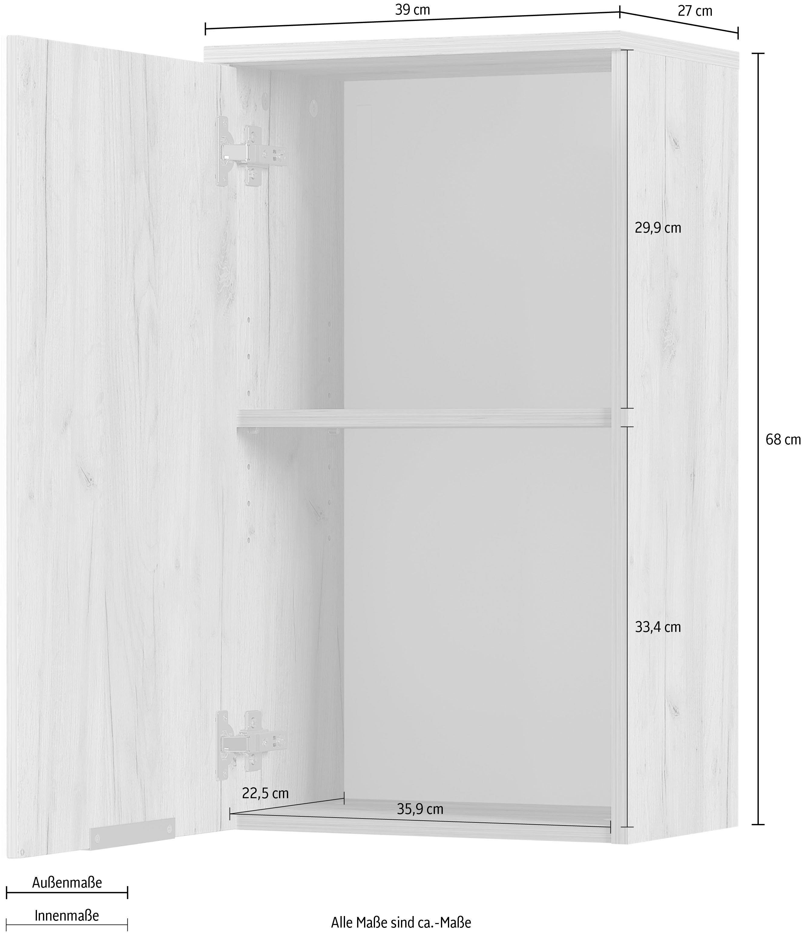 GERMANIA Hängeschrank Avino Breite 39 cm, Soft-Close-Funktion Glasfront