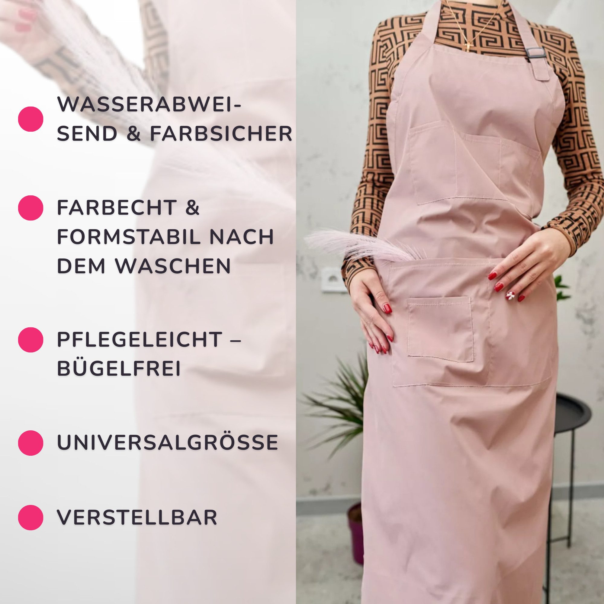 STM Company Kittelschürze Best+ Damenschürze für Beauty-Profis, Extra langer Schutz, Stylisch & Praktisch