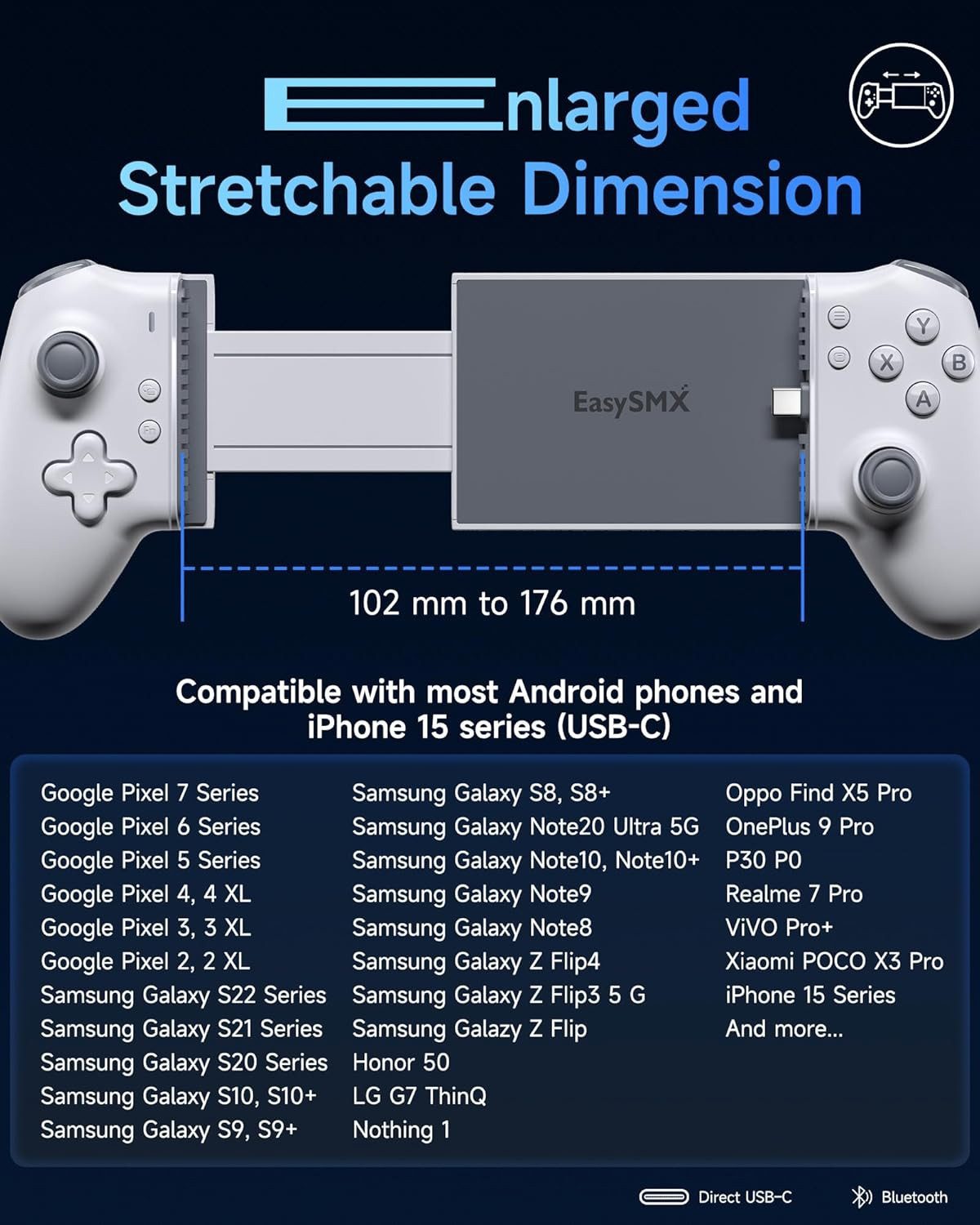 EasySMX M15 Handy Controller Android, Smartphone Controller weiß Controller-Modul